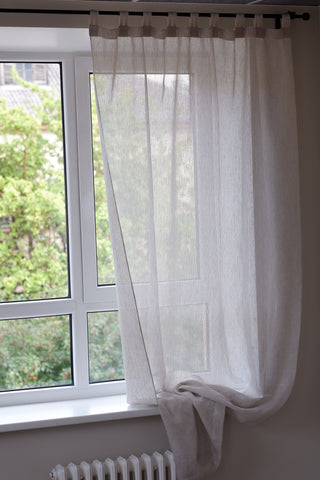 Tab Top Classic sheer linen curtain panel