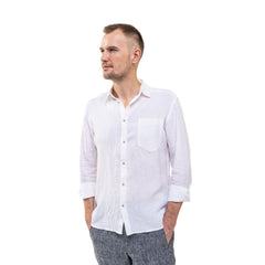 White Men`s Linen Shirt