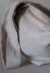 Crossbody Bag (black, brown, natural linen)