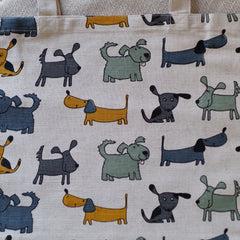 Shoulder shopping bag with different prints