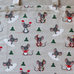 Shoulder shopping bag with different prints