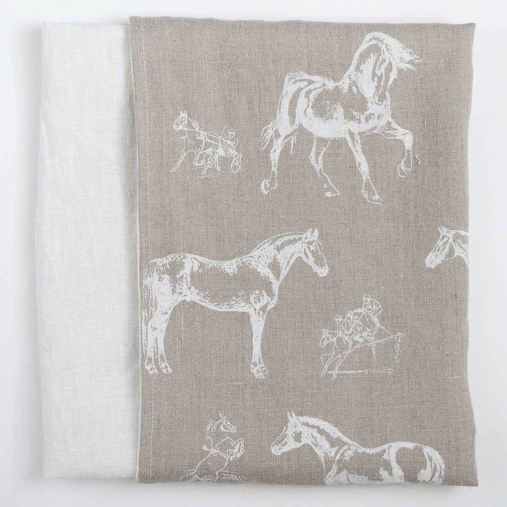 Soft Linen Pillowcases Horses - Linen Room Latvia
