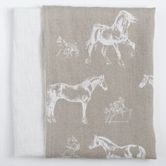 Soft Linen Pillowcases Horses - Linen Room Latvia