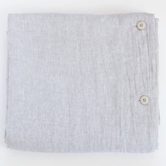Luxury Soft Light Grey 100% Linen Duvet Cover with Buttons