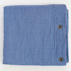 Luxury Soft Blue 100% Linen Duvet Cover with Buttons