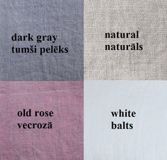 Round Linen Ruffle Tablecloth (white, natural, old rose, gray)