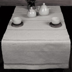 Table Runner with picked pattern - Linen Room Latvia