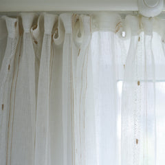Linen Curtains with woven golden thread
